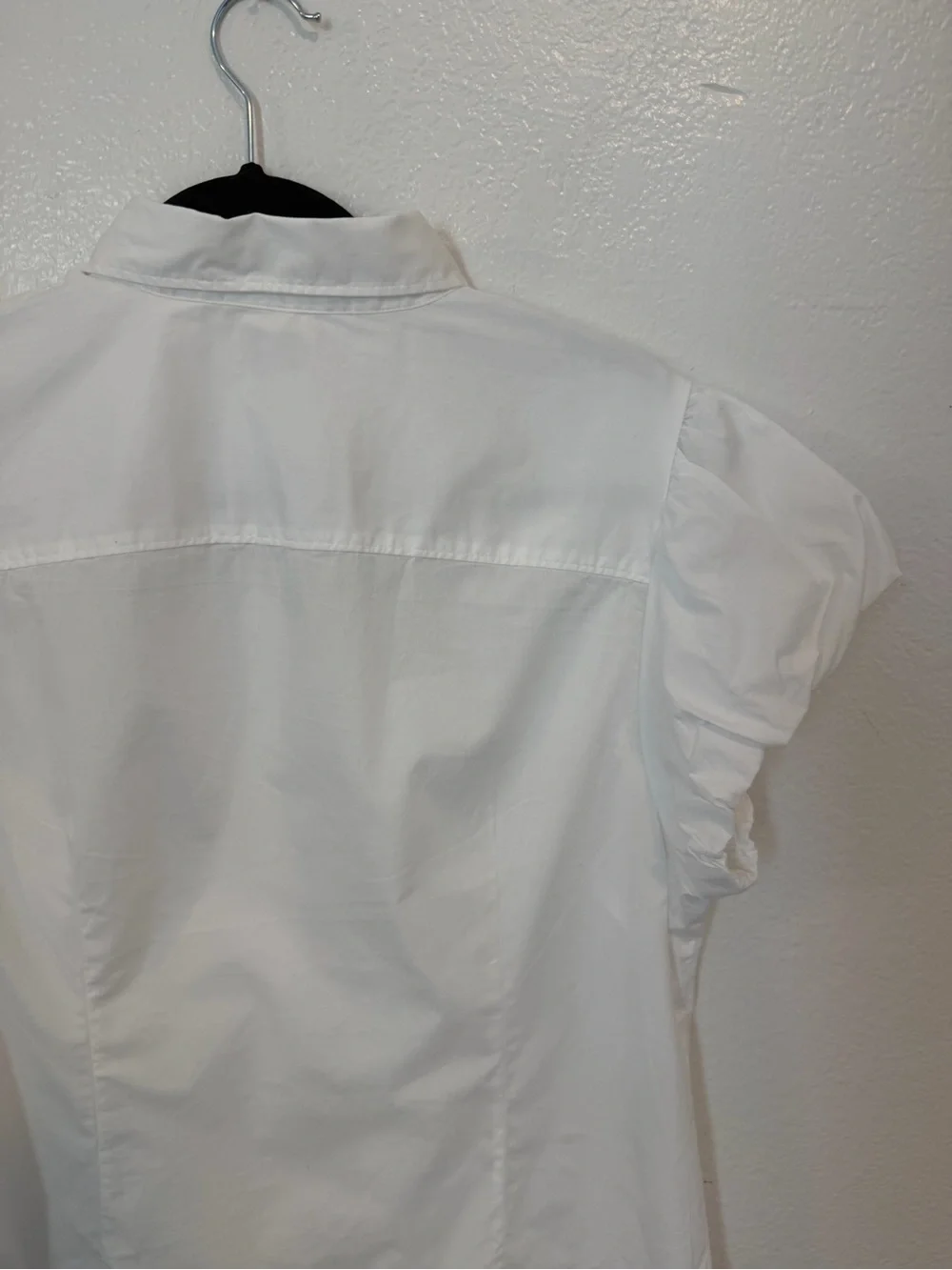 NWOT J.Crew White Puff Sleeve Button-Up Cotton Blouse Approx Size L